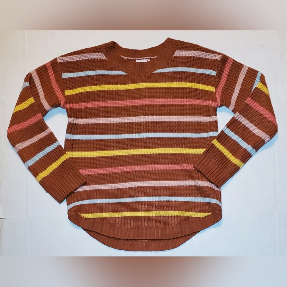 SO Womans Medium Sweater Top Crochet Knitted Long Sleeves